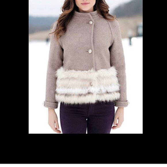 DONNA SALYER'S FABULOUS FURS cropped taupe faux fur size XS - Picture 10 of 13